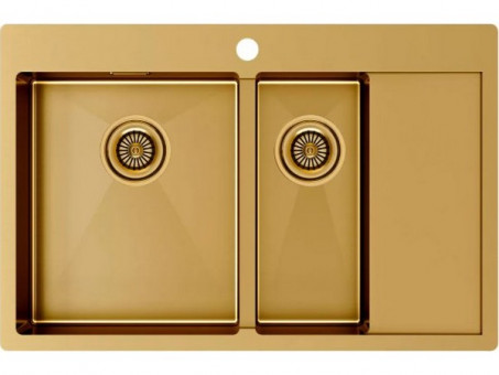 Мойка Paulmark Kroner 78/2SF PM227851-BGL, брашированное золото