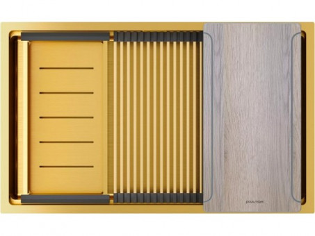 Мойка Paulmark Next-multi sink 74 uni PM787445-BG, брашированное золото