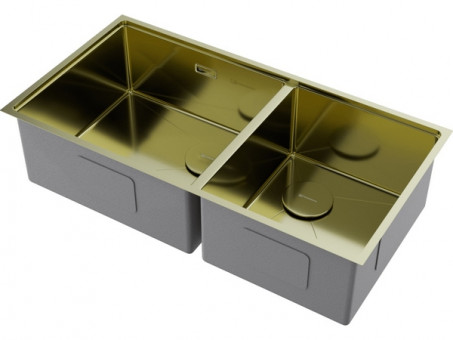 Мойка Omoikiri Taki 85-2-LB-U/IF Side-LG нерж. сталь/светлое золото (4997038)